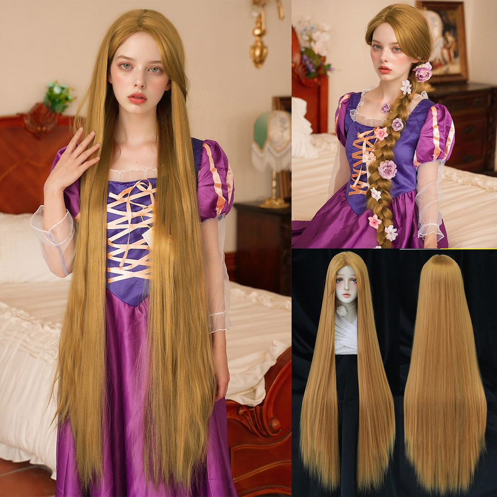 Tan Rapunzel Cosplay Wig - Tangled (Super Long Blonde Straight) (FEVERCOS)