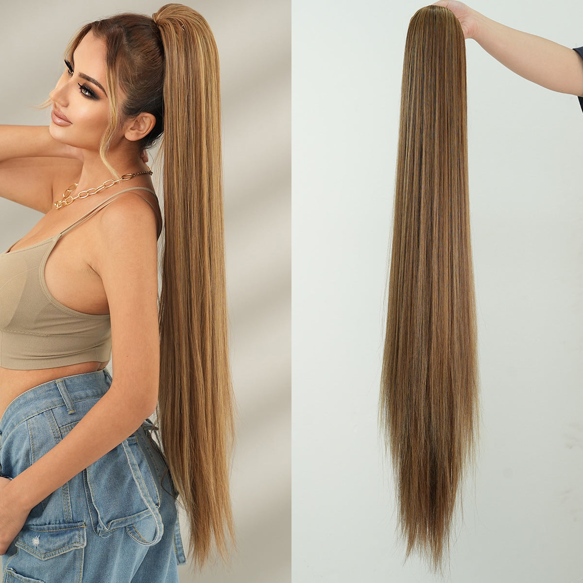 Lavender 40-Inch Drawstring Ponytail - Accessory Collection (Ultra Long Straight Extension) (FEVERCOS)