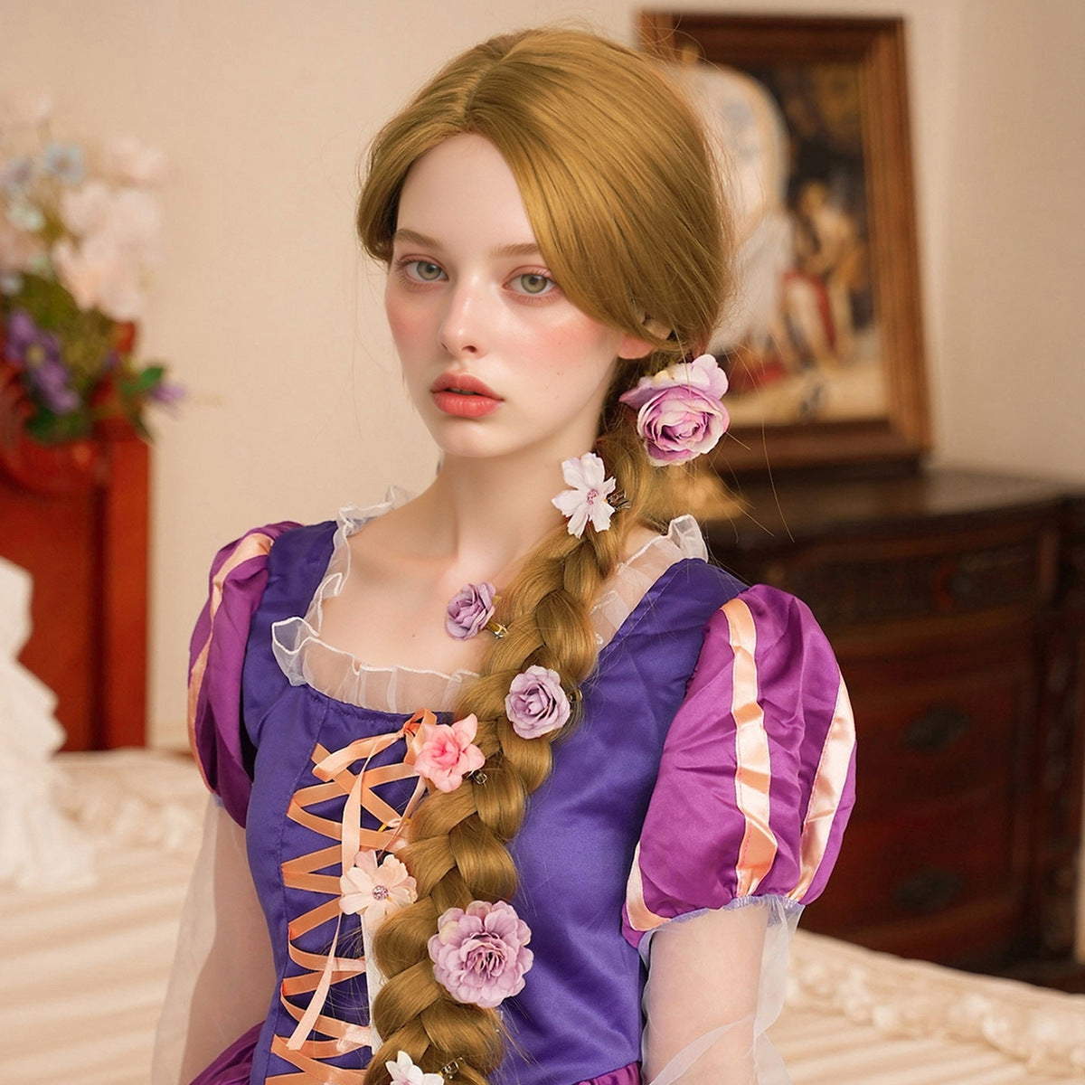 Wheat Rapunzel Cosplay Wig - Tangled (Super Long Blonde Straight) (FEVERCOS)