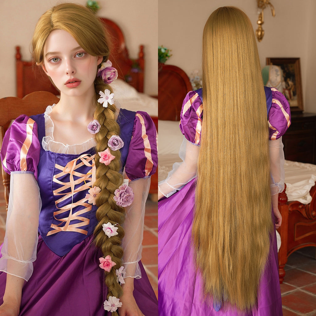 Rosy Brown Rapunzel Cosplay Wig - Tangled (Super Long Blonde Straight) (FEVERCOS)
