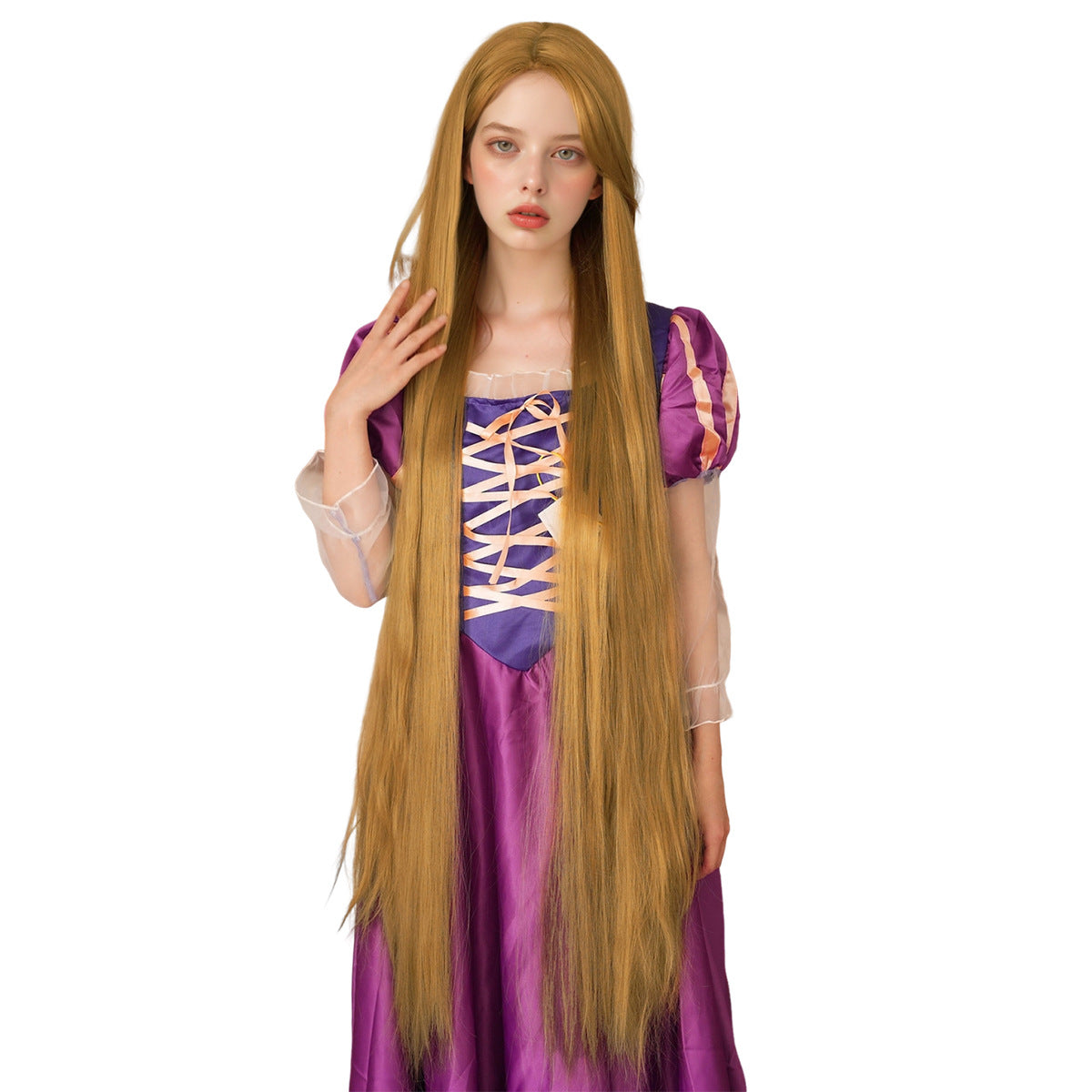 White Smoke Rapunzel Cosplay Wig - Tangled (Super Long Blonde Straight) (FEVERCOS)