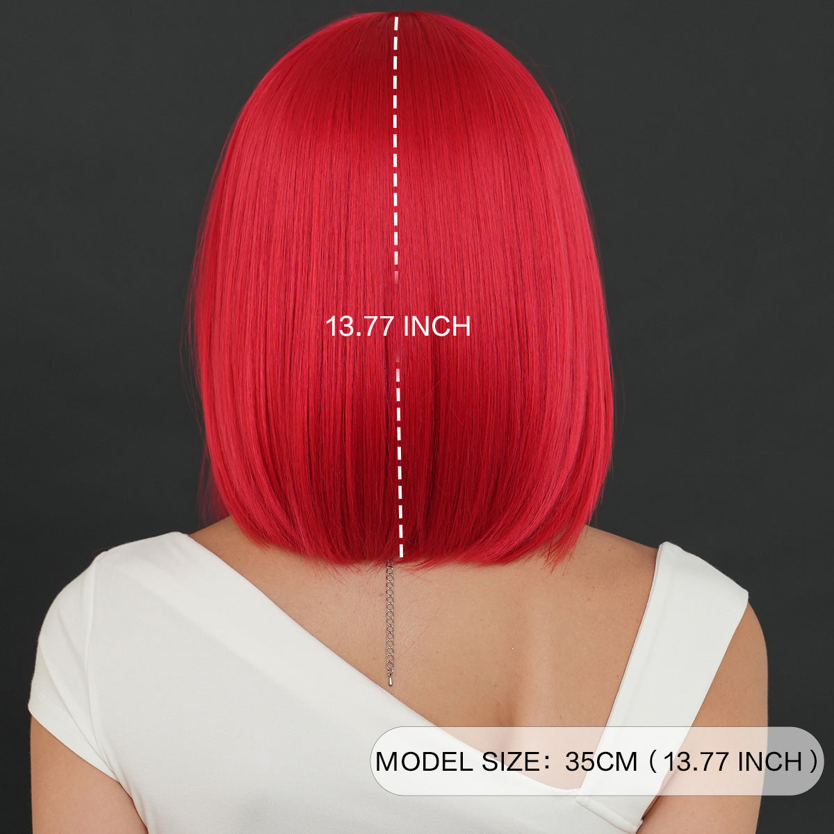 Dark Slate Gray Red Bob Short Wig - Halloween Collection (Side Part Street Style) (FEVERCOS)