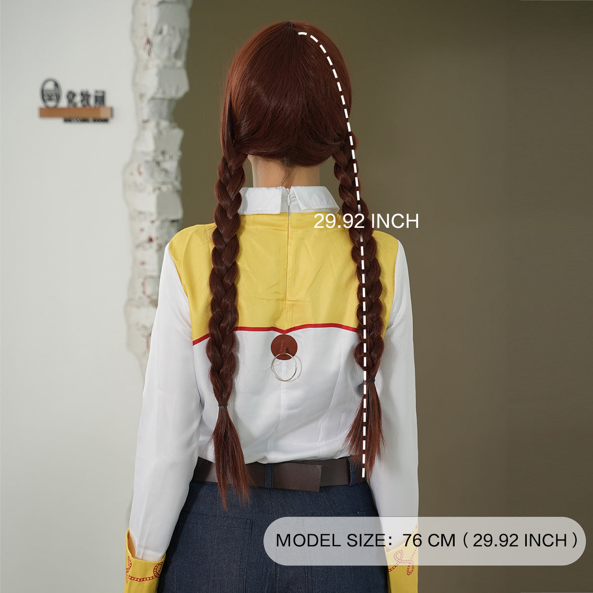 Dark Olive Green Jessie Cosplay Wig - Toy Story 2 (Red Braided Cowgirl) (FEVERCOS)