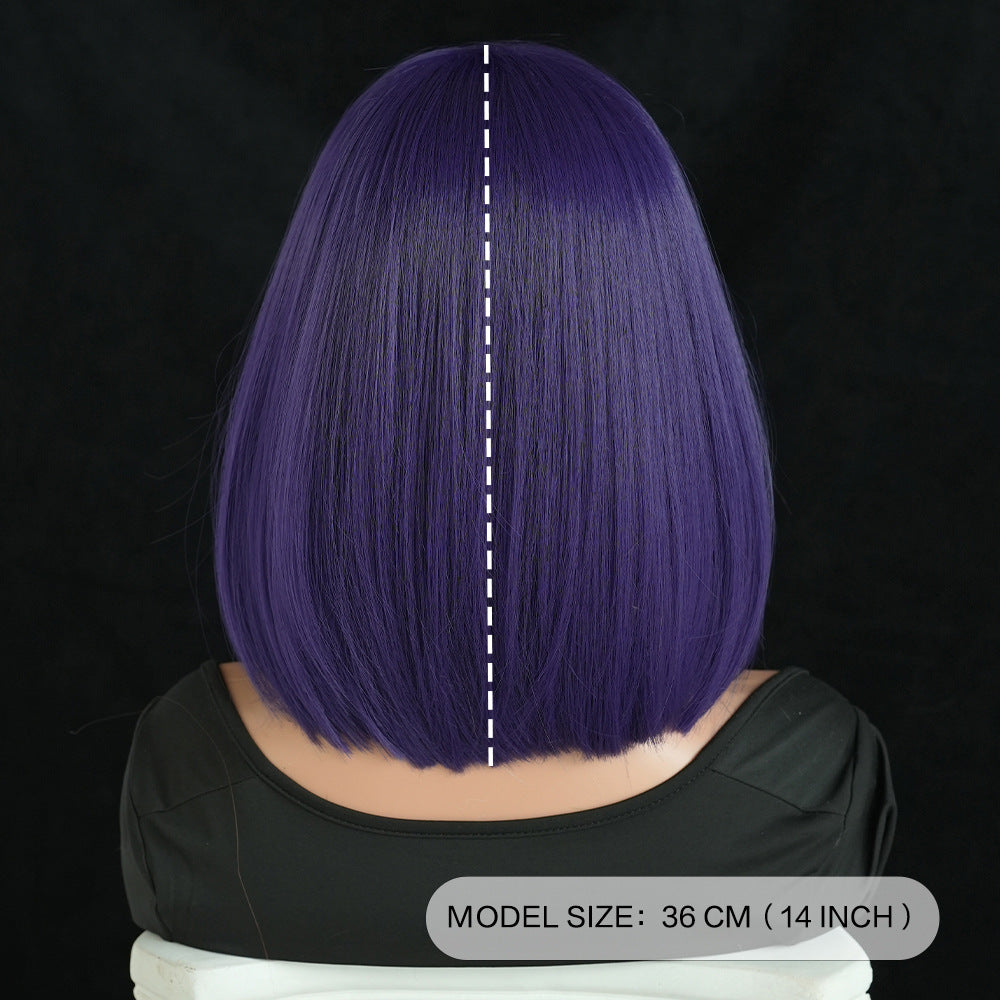 Black Raven Cosplay Wig - Teen Titans (Purple Short Straight) (FEVERCOS)