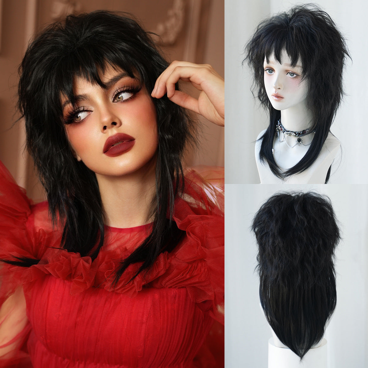 Black Beetlejuice Cosplay Wig - Horror Collection (Wild Green Messy) (FEVERCOS)