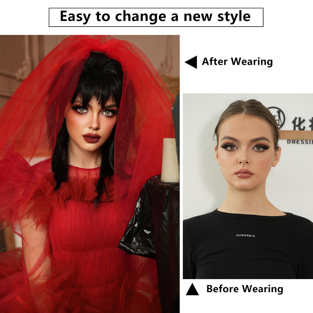 White Smoke Beetlejuice Cosplay Wig - Horror Collection (Wild Green Messy) (FEVERCOS)