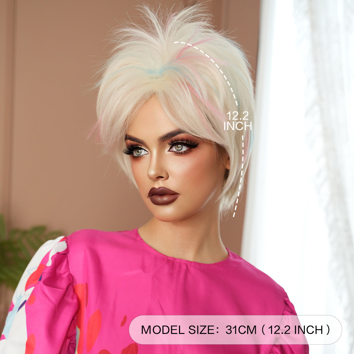 White Smoke Weird Barbie Cosplay Wig - Movie Collection (Messy Choppy Blonde) (FEVERCOS)