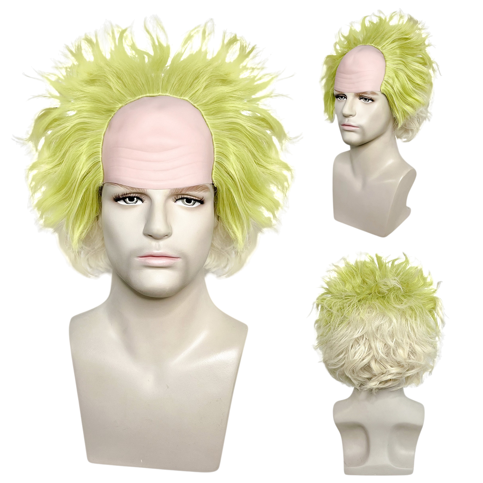 Light Gray Beetlejuice Cosplay Wig - Beetlejuice 2 (Moss Green/White) (FEVERCOS)