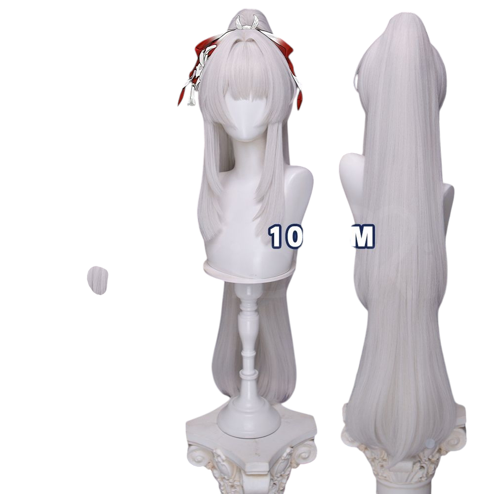 White Smoke Feixue (Hiyuki) Cosplay Wig - Wuthering Waves (Detachable Ponytail Scalp) (FEVERCOS)
