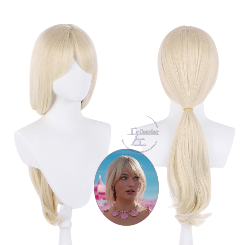 White Smoke Barbie Cosplay Wig - Barbie The Movie (Light Blonde Long Loose) (FEVERCOS)