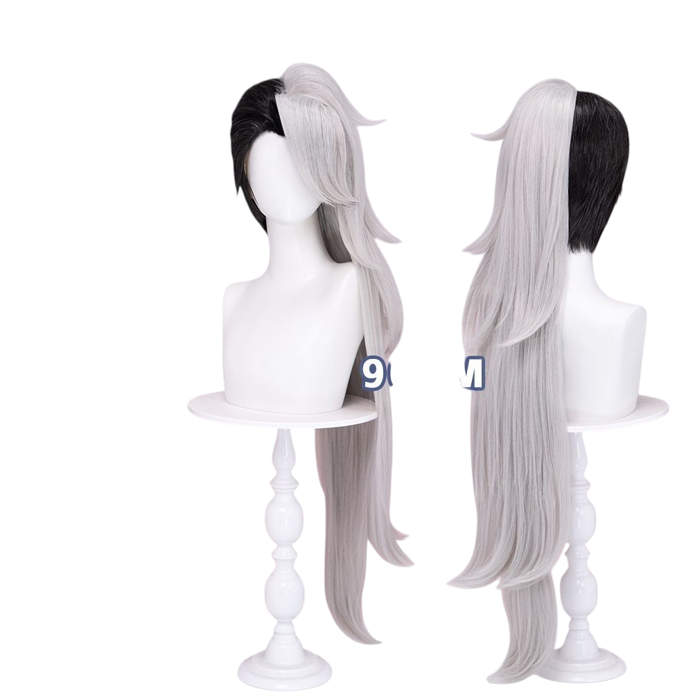 White Smoke Carmilla Carmine Cosplay Wig - Hazbin Hotel (Micro-Crimped Long Scalp) (FEVERCOS)