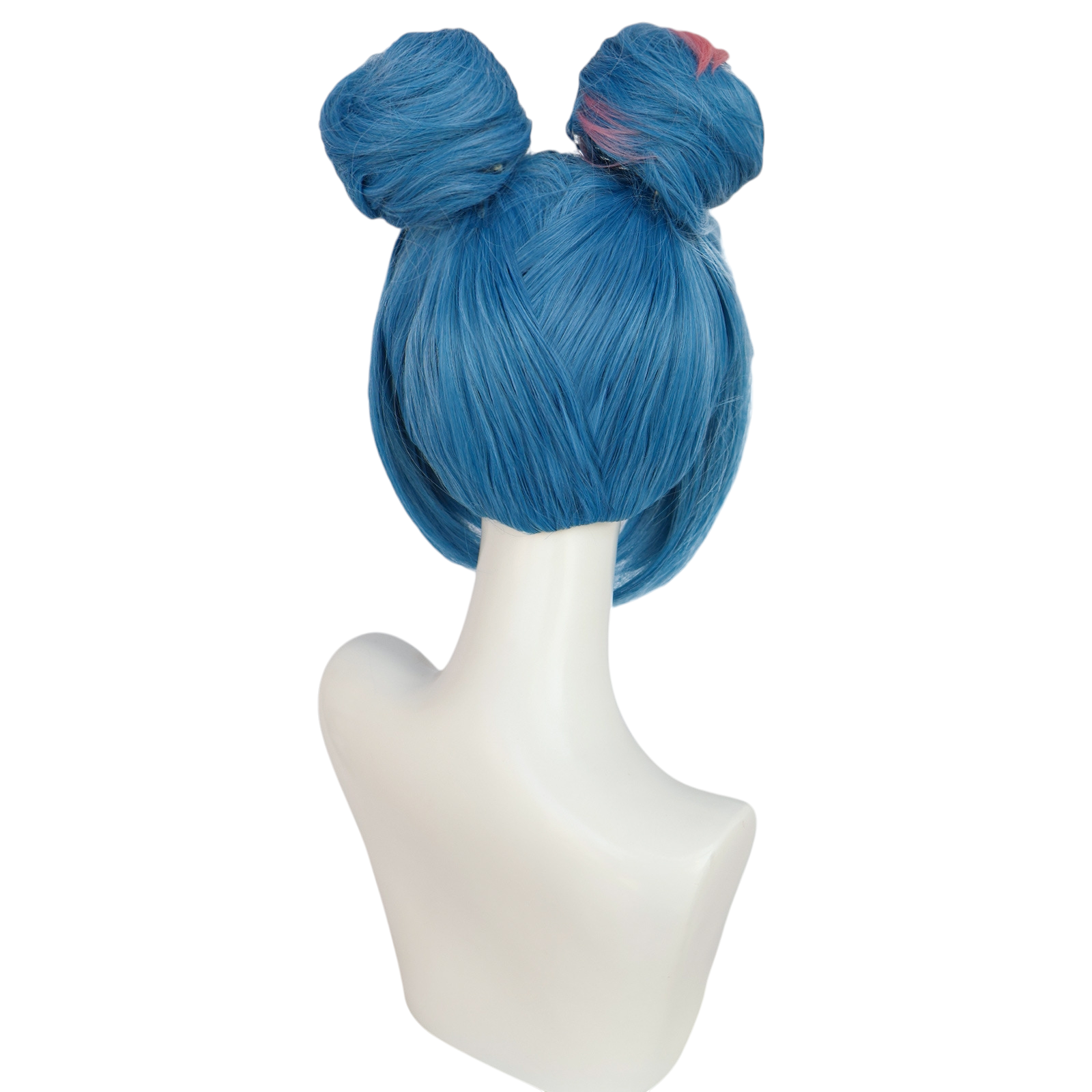 Light Gray Jinx Cosplay Wig - Arcane / LoL (Blue Twin Buns / Odango) (FEVERCOS) League of Legends