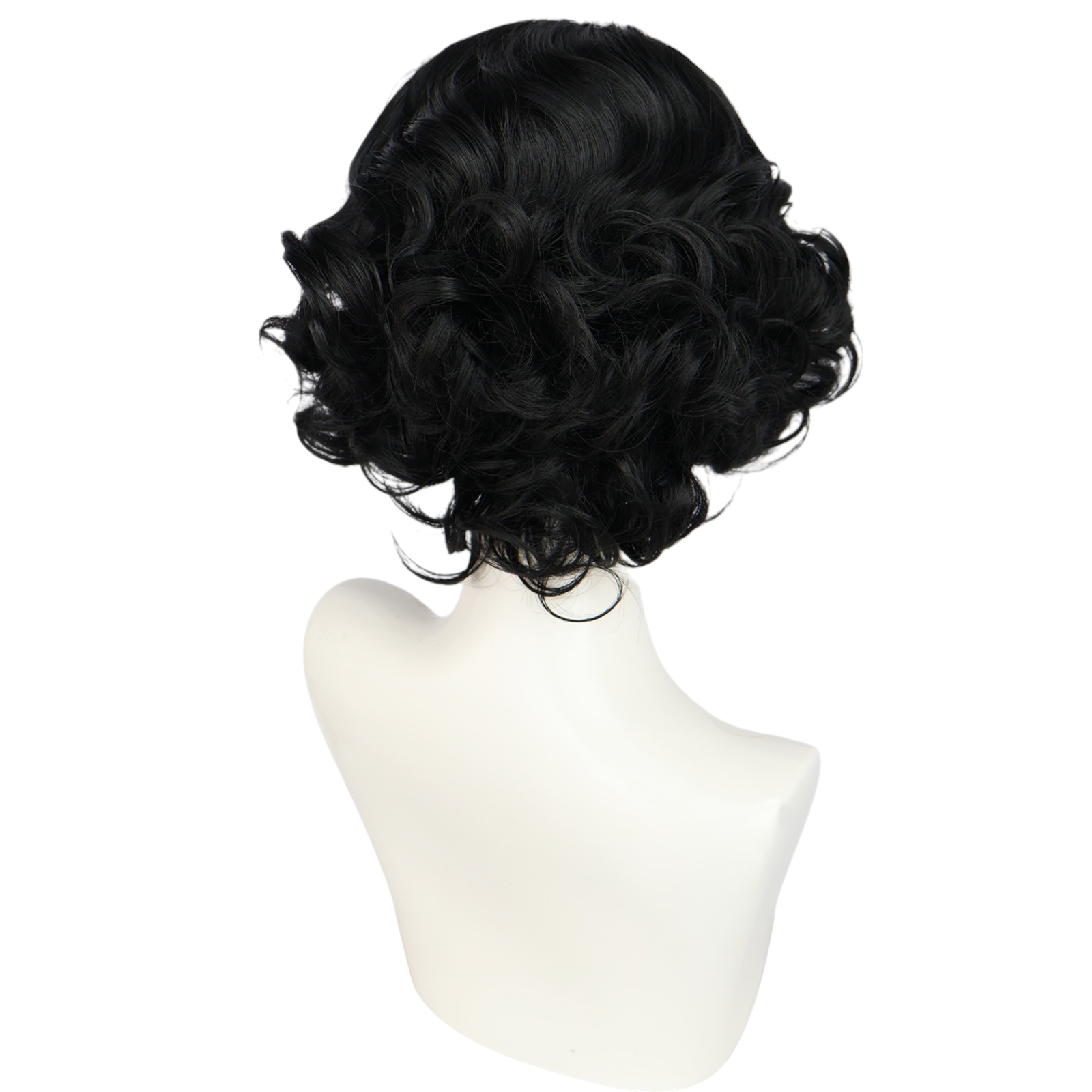 Black Snow White Cosplay Wig - Disney Princess (Black Curly Bob) (FEVERCOS)
