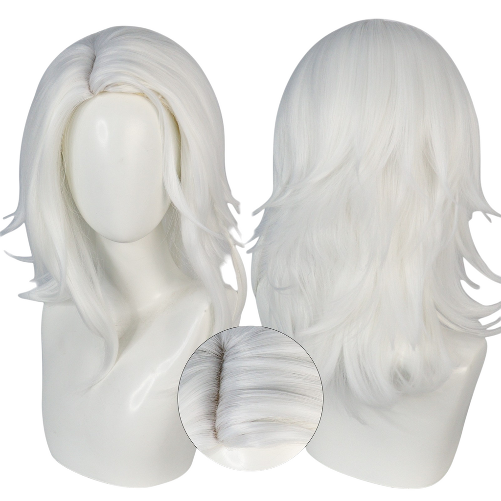 Light Gray Warrior of Light (Base Wig) - FF XIV (Versatile Silver/White) (FEVERCOS)