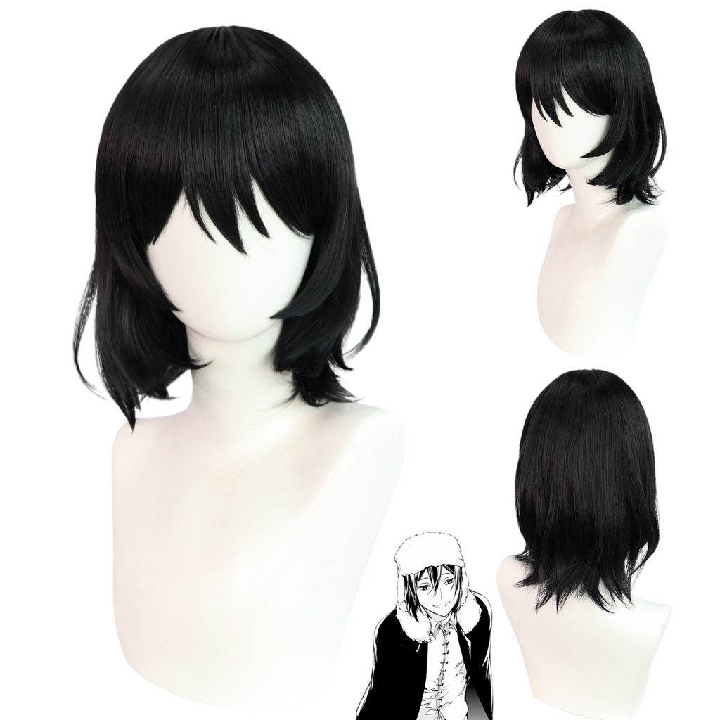 Beige Fyodor Dostoevsky Cosplay Wig - Bungo Stray Dogs (Black Ushanka Style) (FEVERCOS)