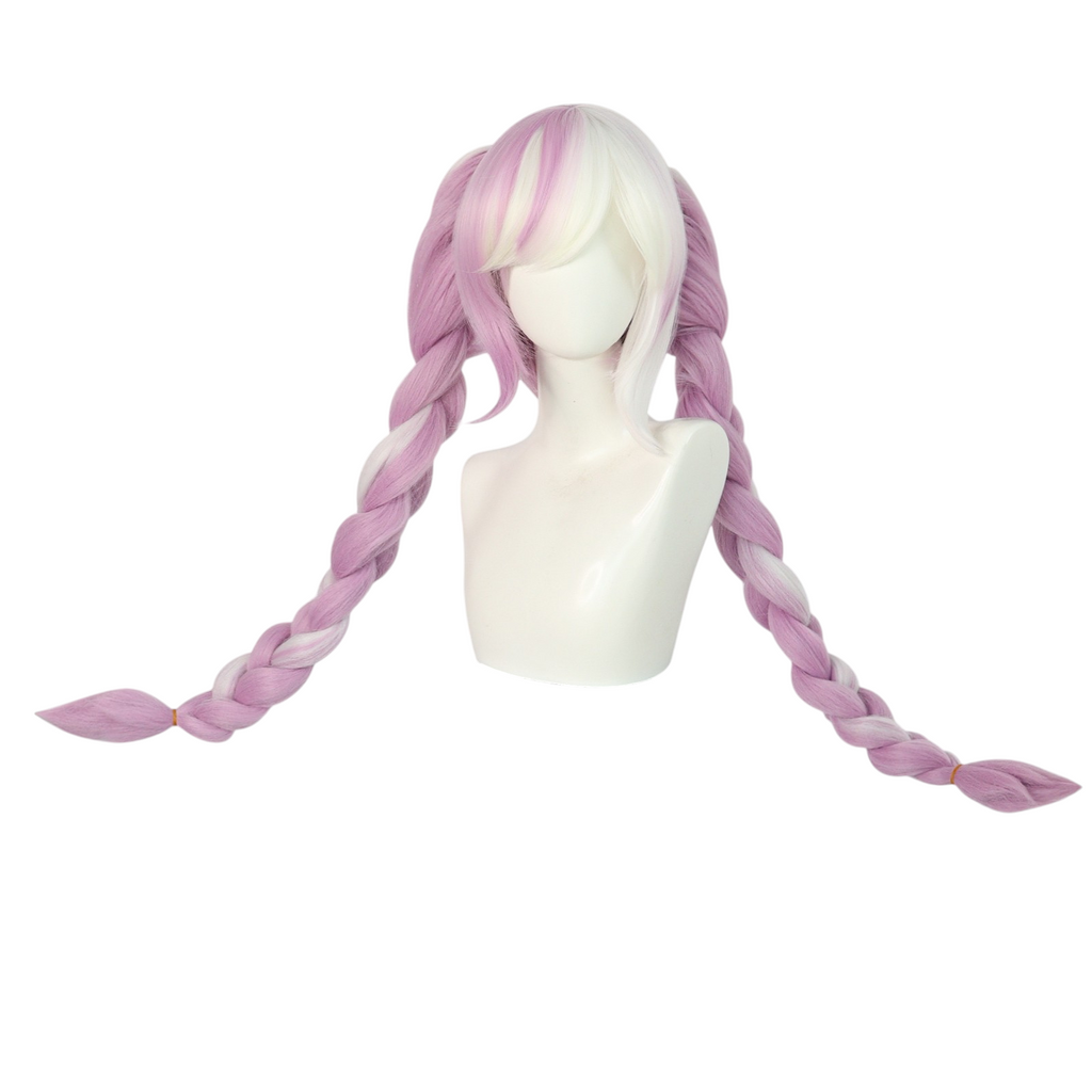Light Gray Shinigami-chan (Pigtails) Cosplay Wig - Master Detective Archives: Rain Code (Split Pink/Purple) (FEVERCOS)