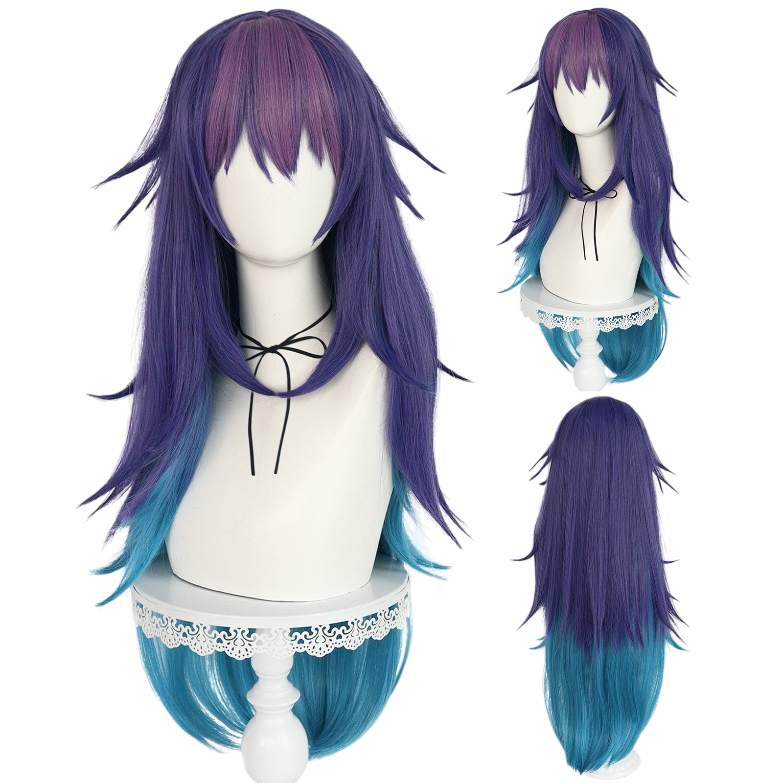 Dark Slate Blue Umika Konohoshi Cosplay Wig - Stardust Telepath (Blue/Purple Gradient) (FEVERCOS)