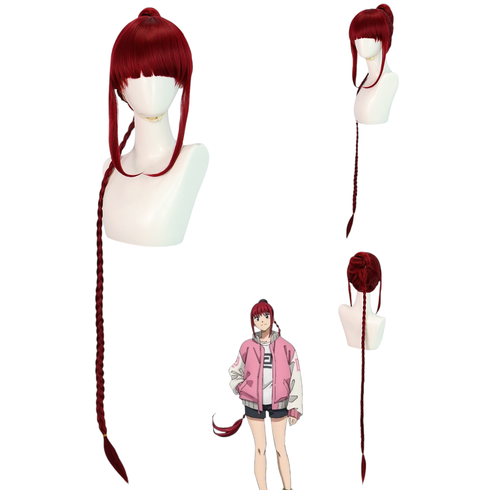 Light Gray Lu Shaotang Cosplay Wig - Sakamoto Days (Black Braid) (FEVERCOS)