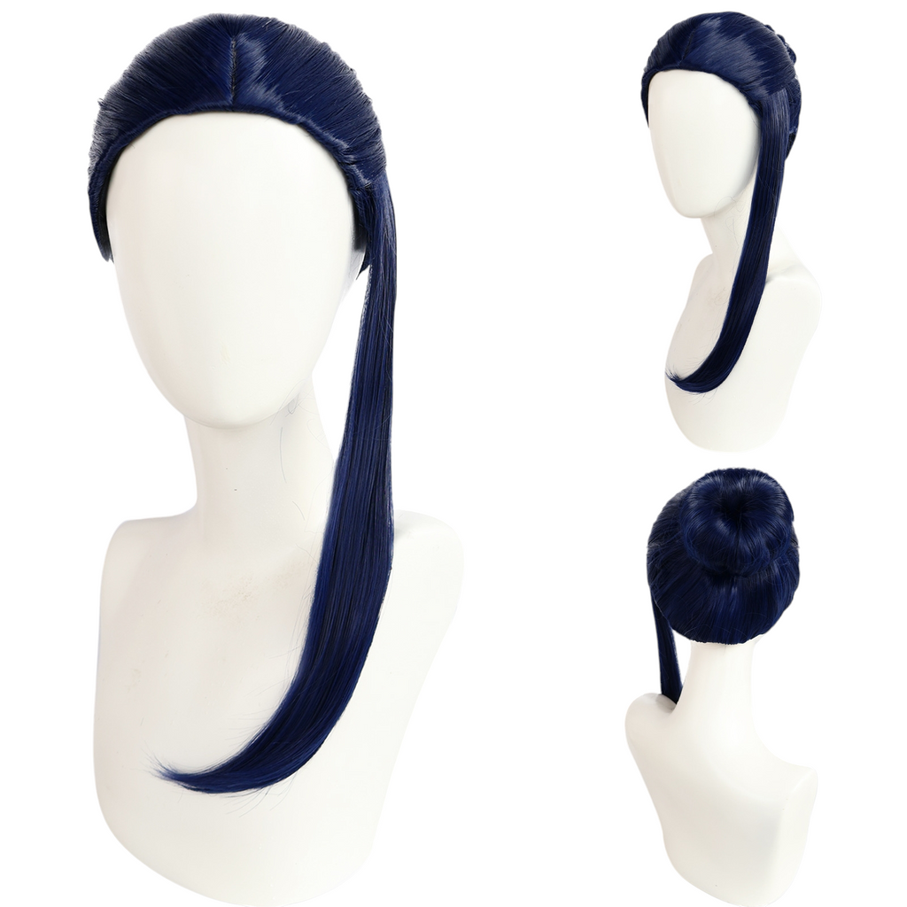 Dark Slate Gray Caitlyn Kiramman Cosplay Wig - Arcane Season 2 (Dark Blue Updo) (FEVERCOS) LOL League of Legends