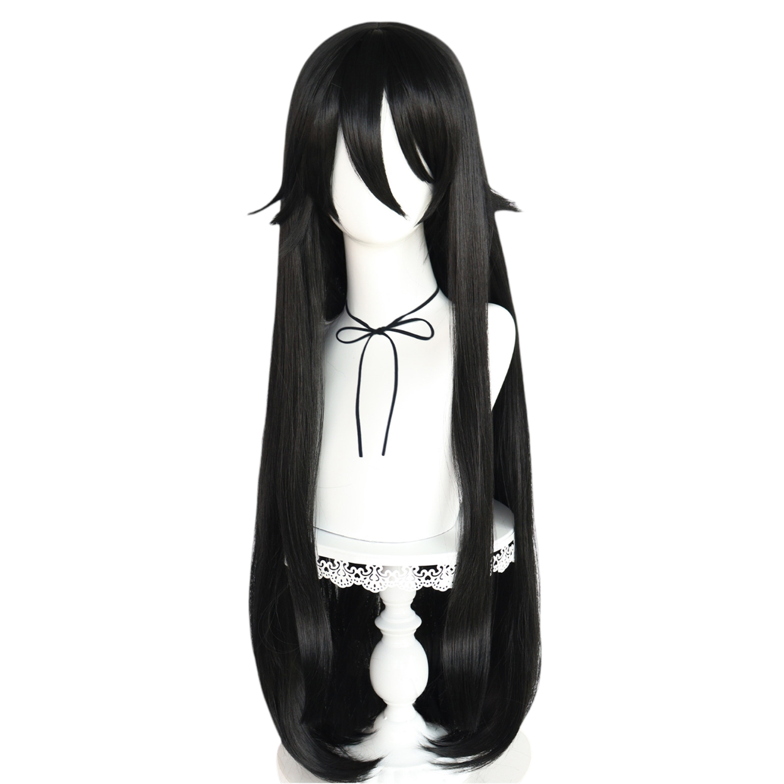 Beige Ryoba Aishi Cosplay Wig - Yandere Simulator 1980s Mode (Black Ponytail) (FEVERCOS)