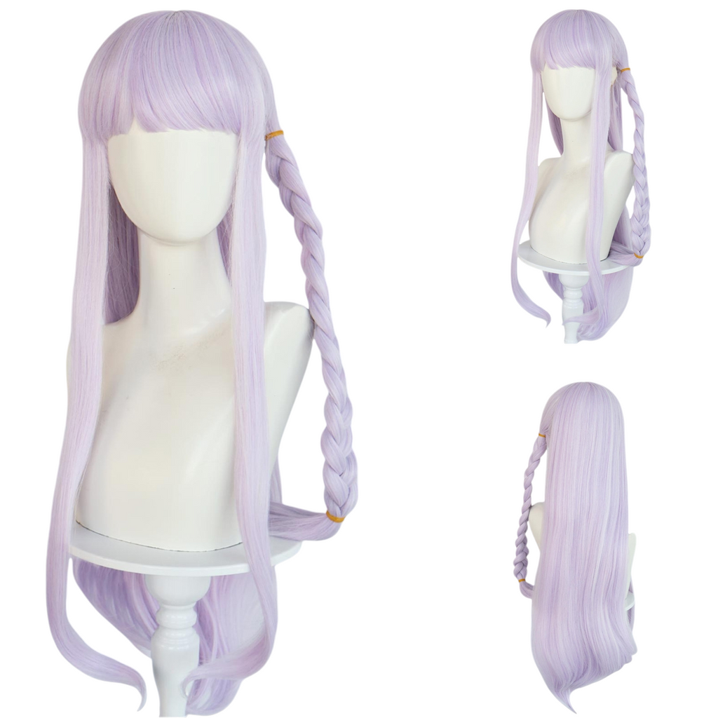 Light Gray Kyoko Kirigiri Cosplay Wig - Danganronpa (Purple Braid) (FEVERCOS)
