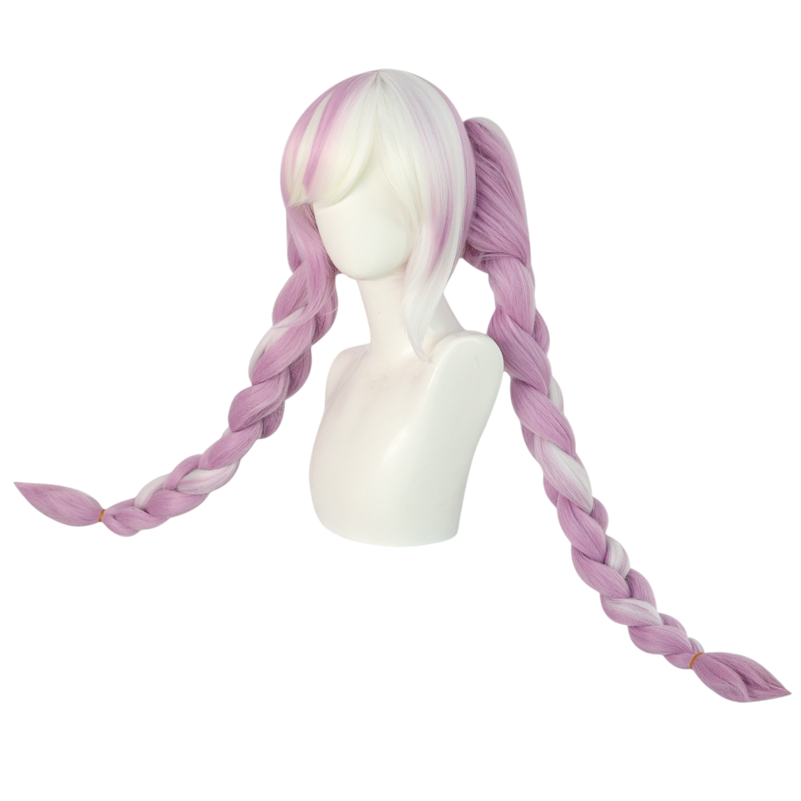 Light Gray Shinigami-chan (Pigtails) Cosplay Wig - Master Detective Archives: Rain Code (Split Pink/Purple) (FEVERCOS)