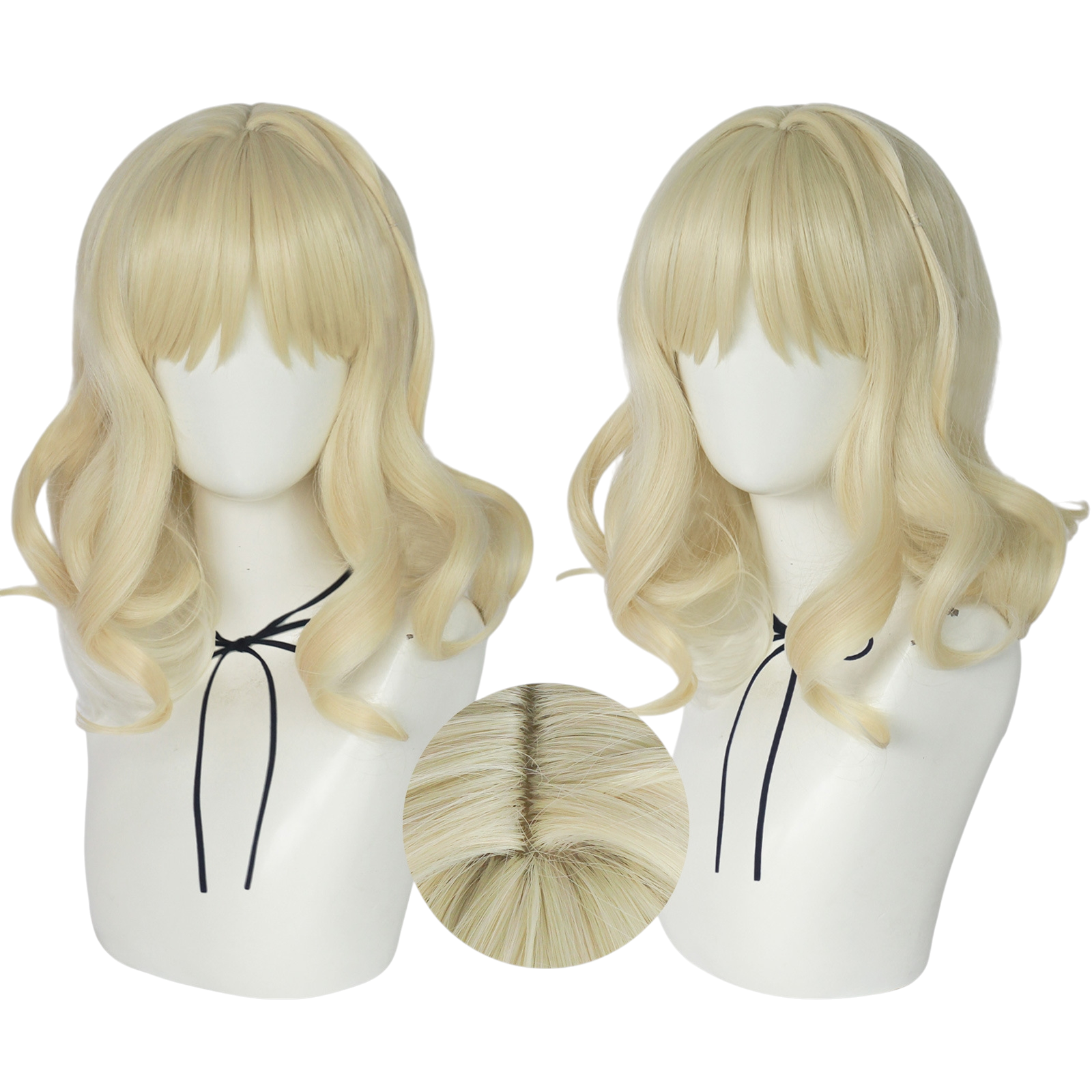 Tan Yui Komori Cosplay Wig - Diabolik Lovers (Blonde Wavy) (FEVERCOS)