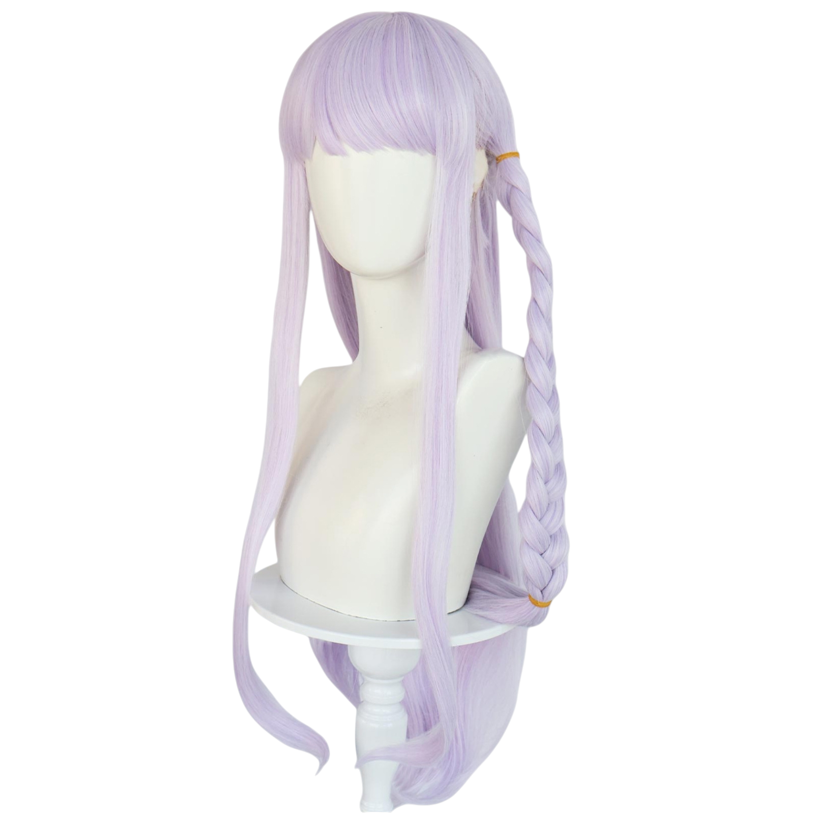 Light Gray Kyoko Kirigiri Cosplay Wig - Danganronpa (Purple Braid) (FEVERCOS)