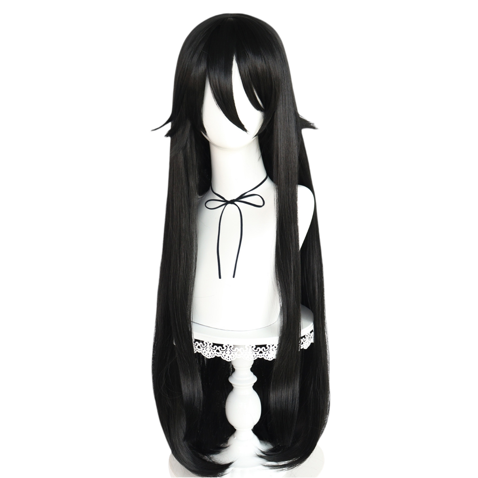 Beige Ryoba Aishi Cosplay Wig - Yandere Simulator 1980s Mode (Black Ponytail) (FEVERCOS)