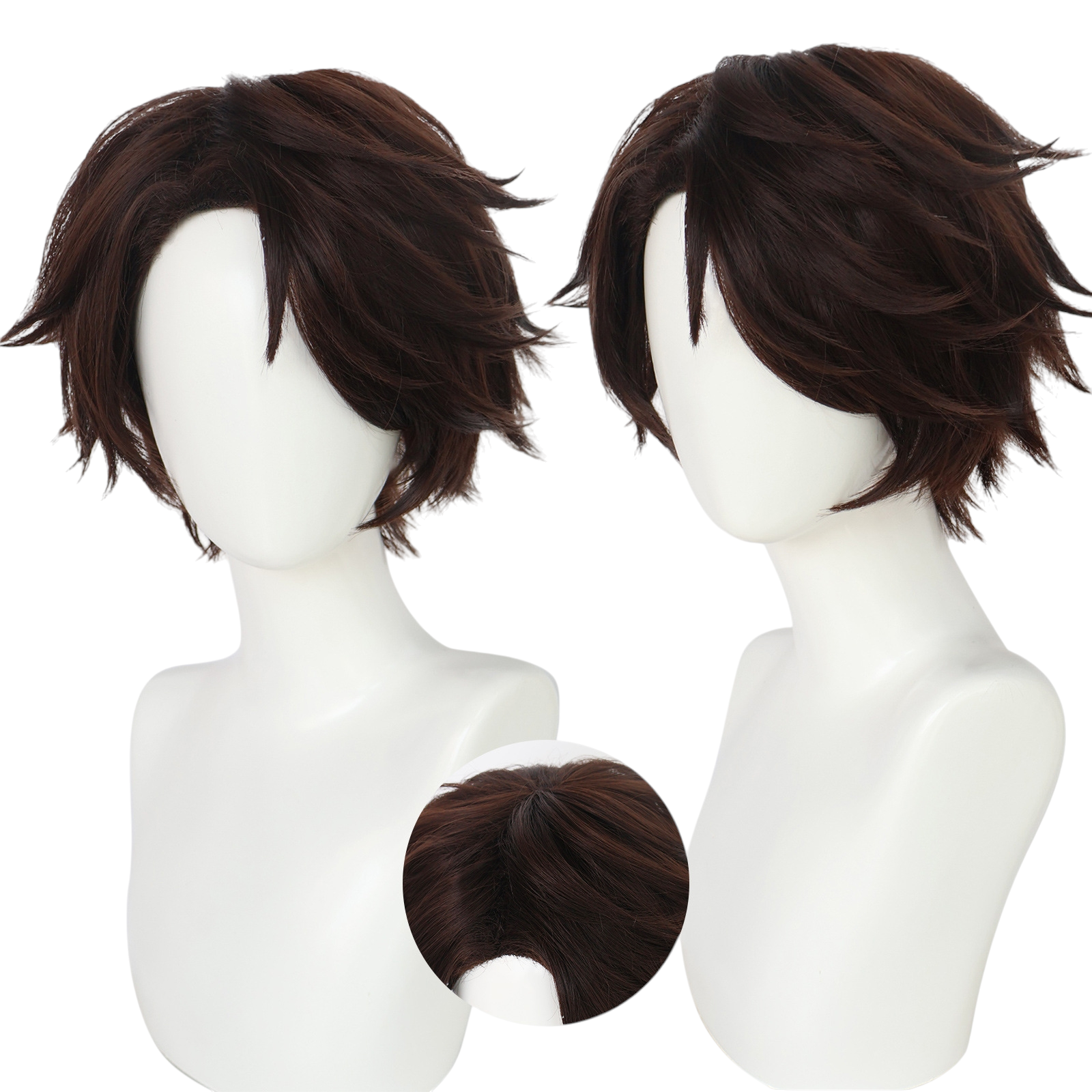 Beige Kenyu Yukimiya Cosplay Wig - Blue Lock (Brown Side Part) (FEVERCOS)