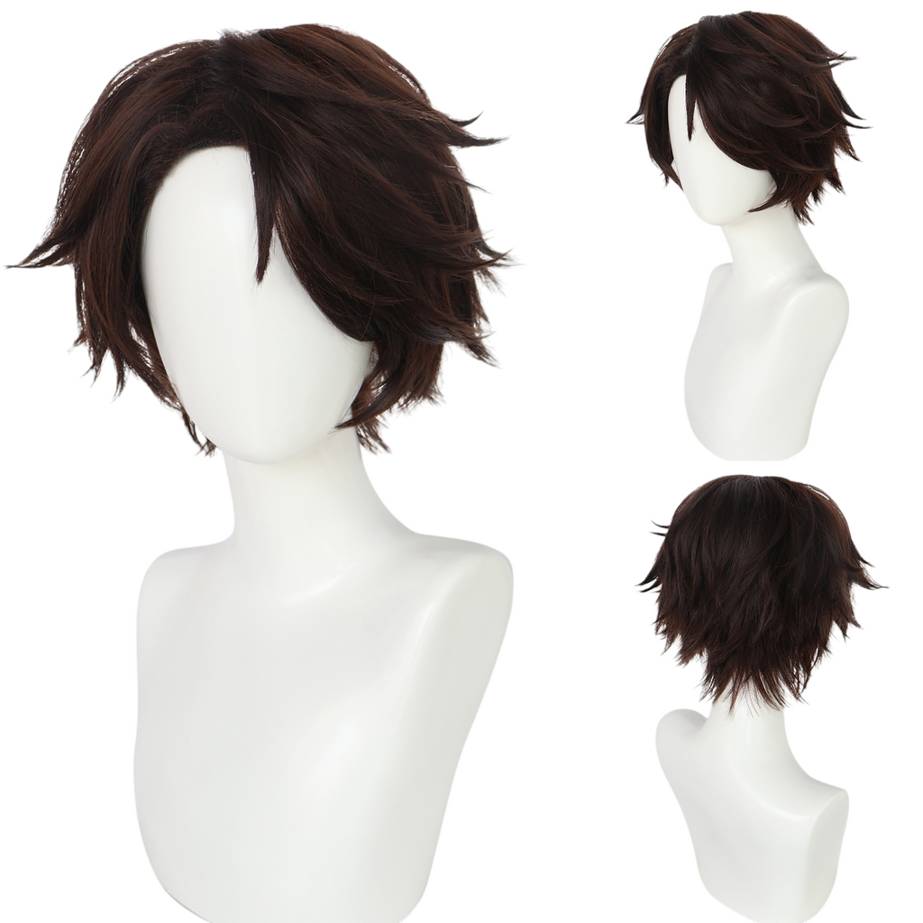 Beige Kenyu Yukimiya Cosplay Wig - Blue Lock (Brown Side Part) (FEVERCOS)