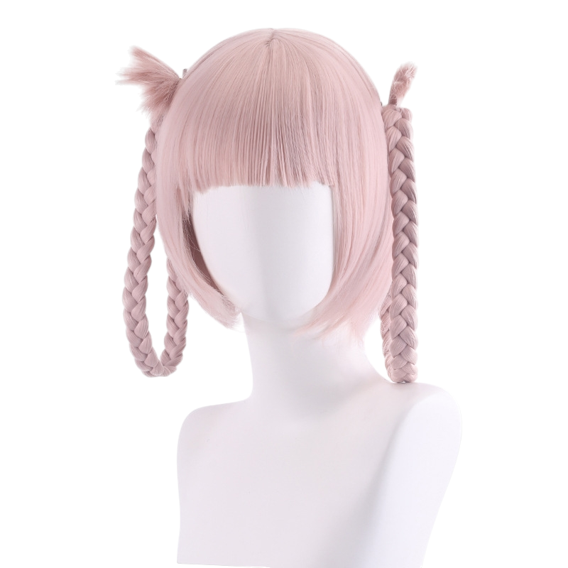 White Smoke Nazuna Nanakusa (Maid Ver.) Cosplay Wig - Call of the Night (Pink Blonde Braids) (FEVERCOS)