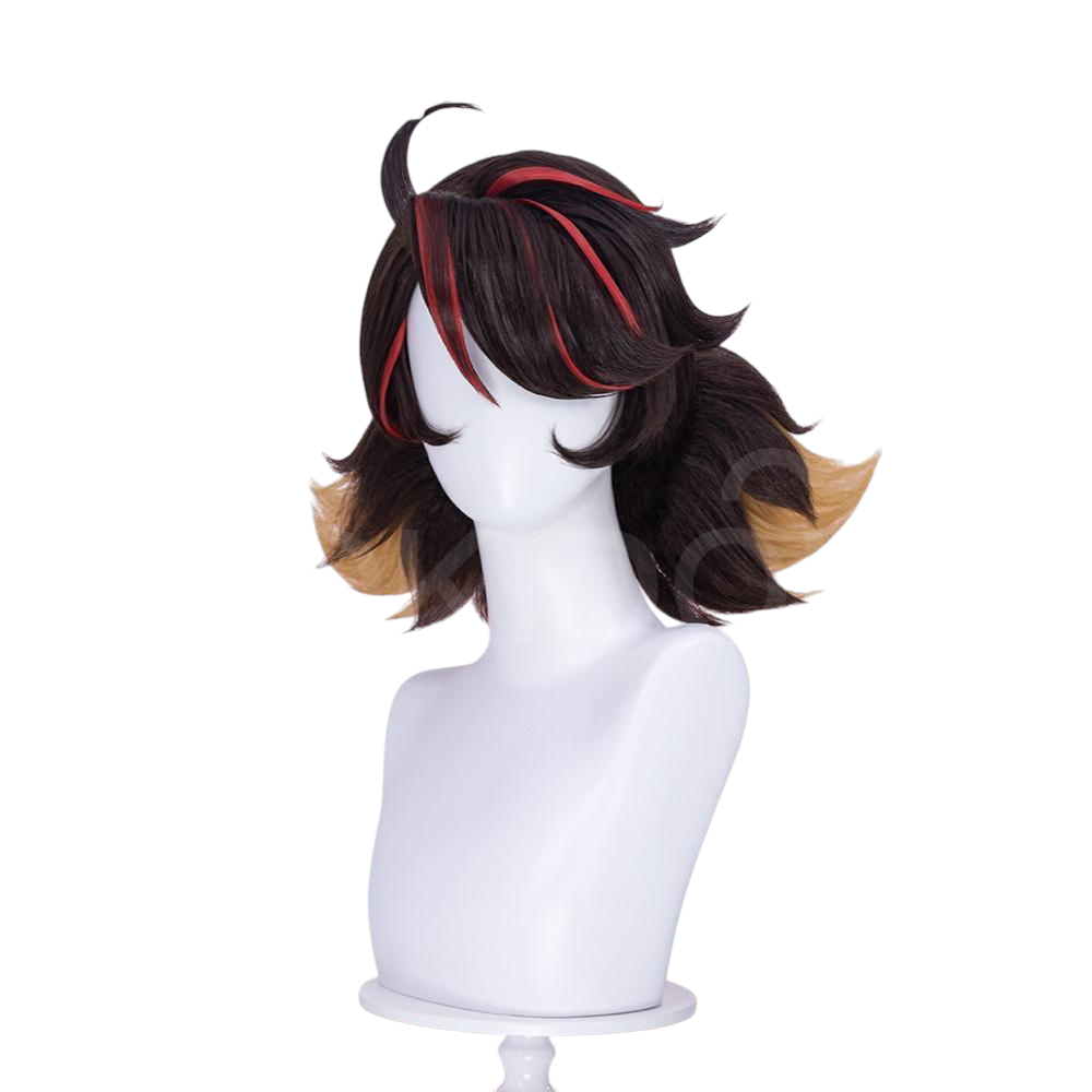 White Smoke Peni Parker Cosplay Wig - Marvel Rivals (Black Teased Roots Short) (FEVERCOS)