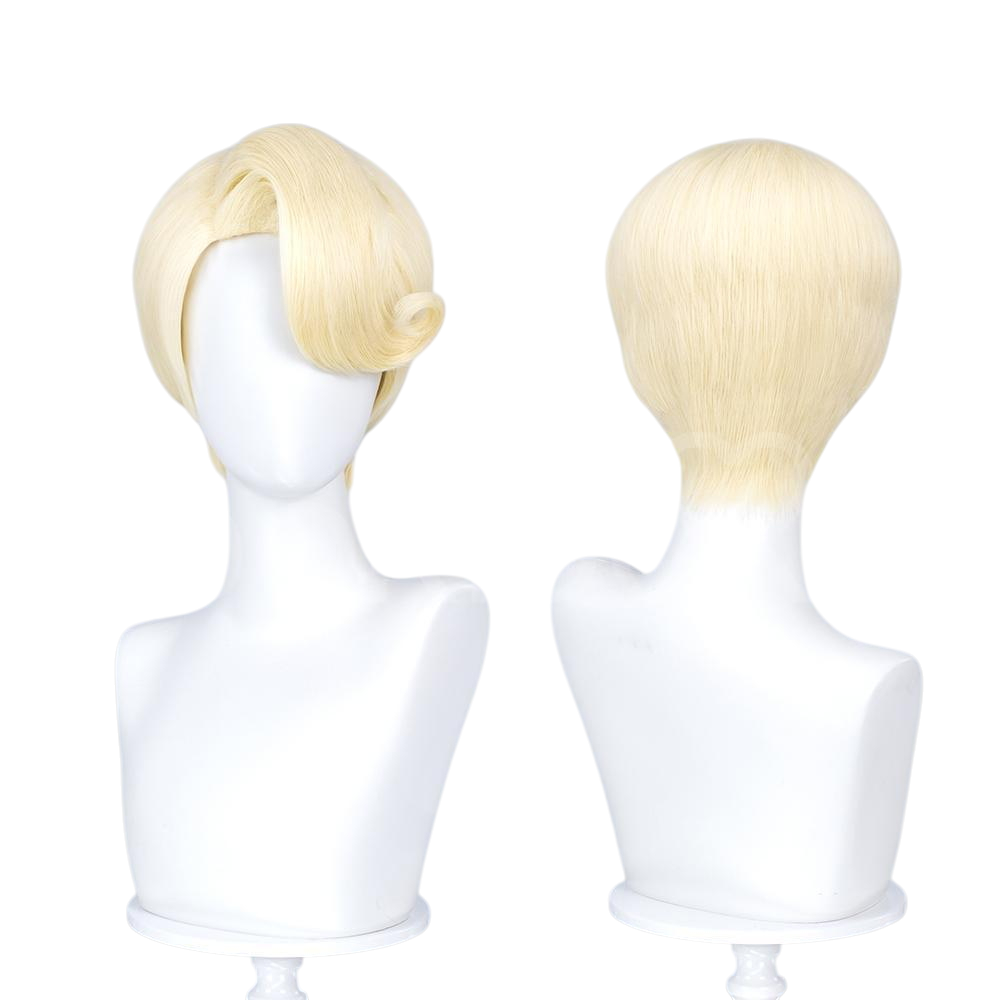 White Smoke St. Peter Cosplay Wig - Hazbin Hotel (Micro-Crimped Teased Blonde) (FEVERCOS)