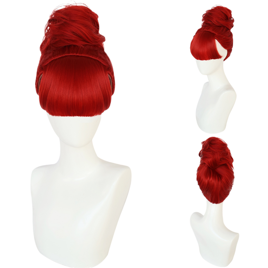 Beige Miss Argentina (Receptionist) Cosplay Wig - Beetlejuice (Red Updo) (FEVERCOS)