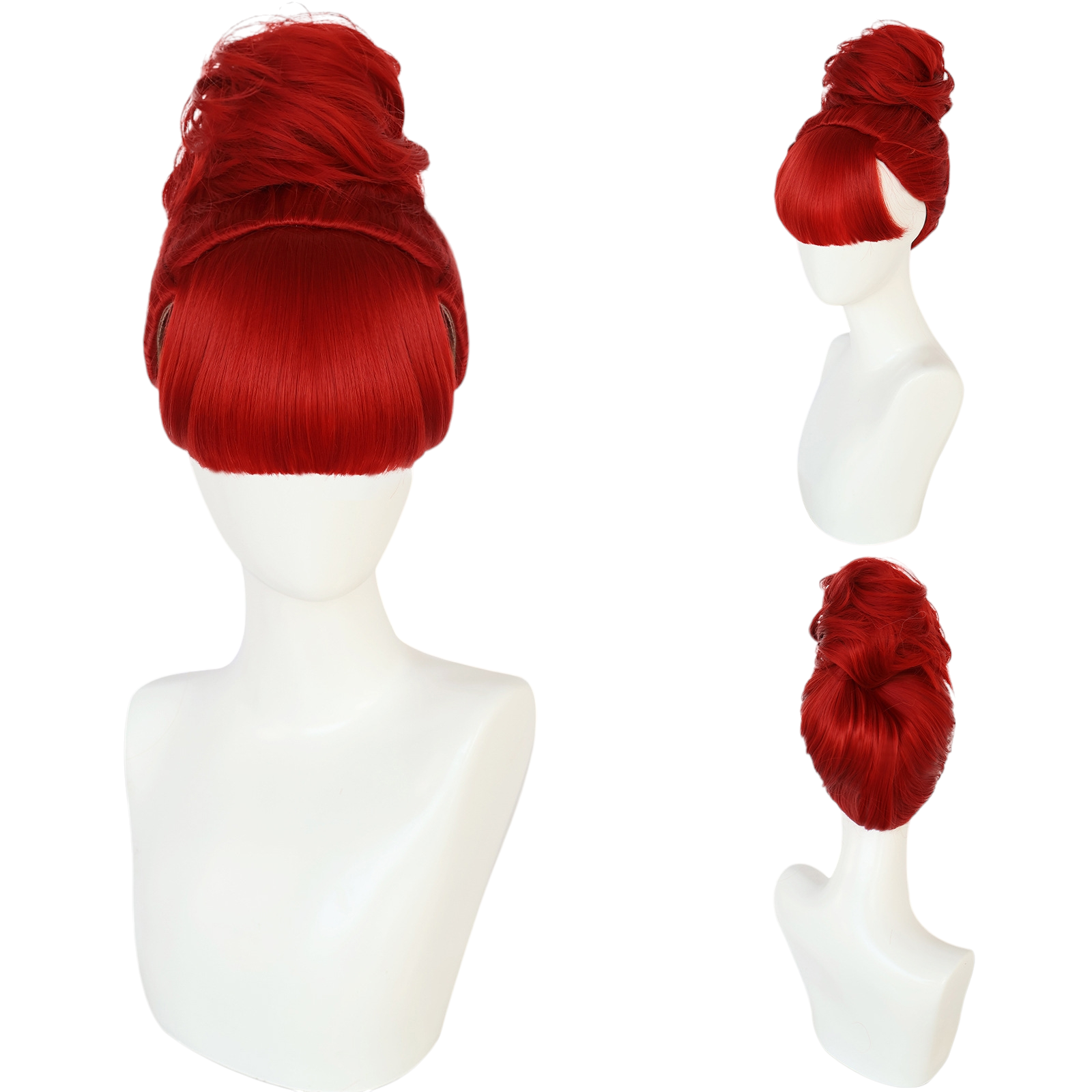 Beige Miss Argentina (Receptionist) Cosplay Wig - Beetlejuice (Red Updo) (FEVERCOS)