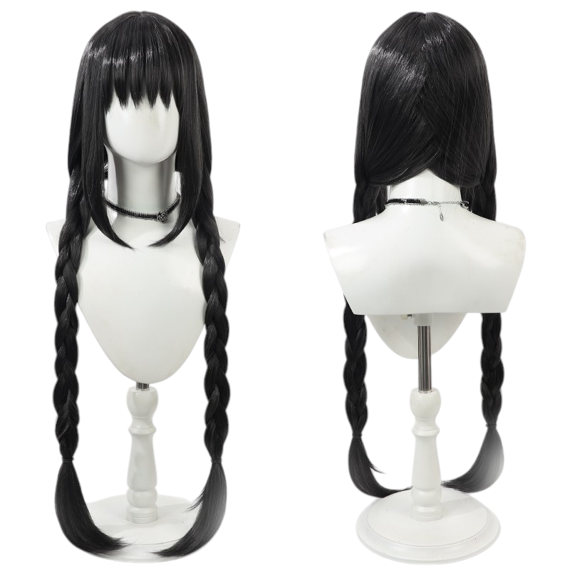 White Smoke Akemi Homura Cosplay Wig - Puella Magi Madoka Magica (Black Long Scalp) (FEVERCOS)