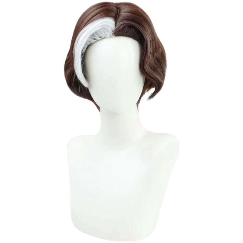 White Smoke Emet-Selch Cosplay Wig - Grand Architect (Black/White Skunk Stripe) (FEVERCOS)