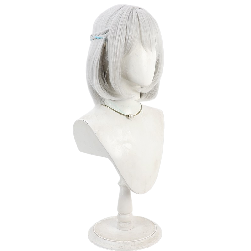 White Smoke Kaya Rinba Cosplay Wig - Gakuen Idolmaster (Integrated Twin Braids Scalp) (FEVERCOS)
