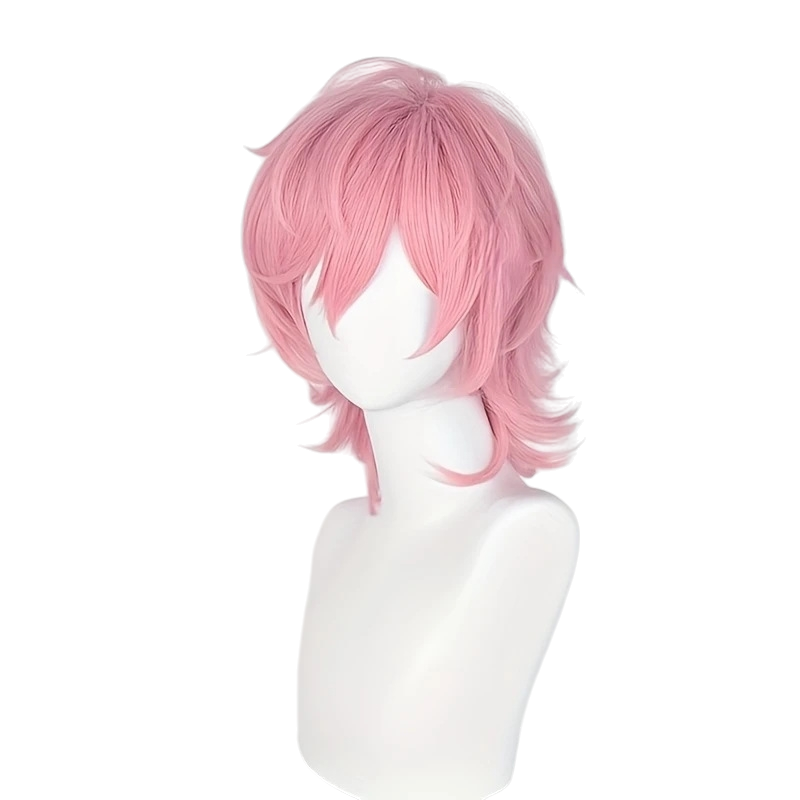 White Smoke Ayato Yuri Cosplay Wig - Yarichin Bitch Club (Pink Short Bob) (FEVERCOS)