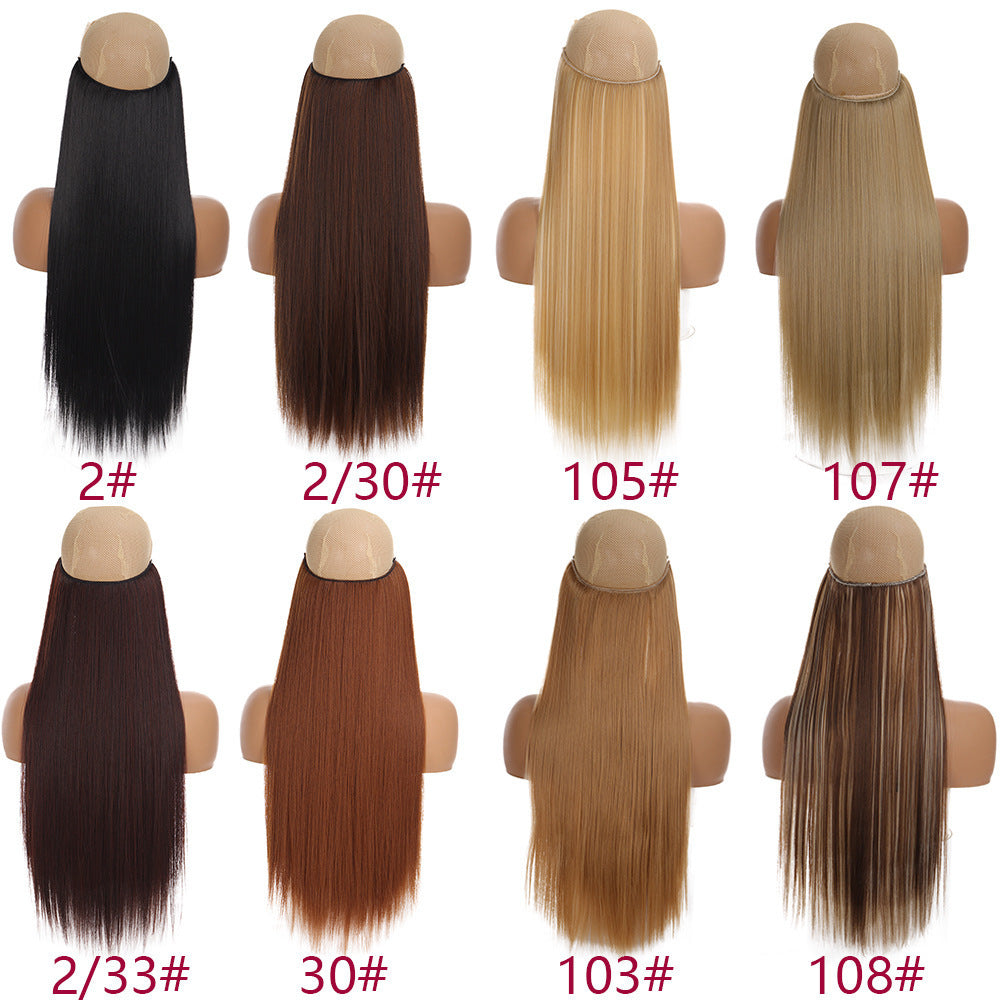 White Smoke Secret Length Halo Extension - Stealth Glamour (20-32 Inch Invisible Wire) Hair Extension