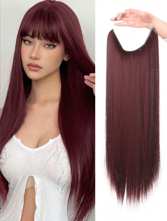 White Smoke Secret Length Halo Extension - Stealth Glamour (20-32 Inch Invisible Wire) Hair Extension