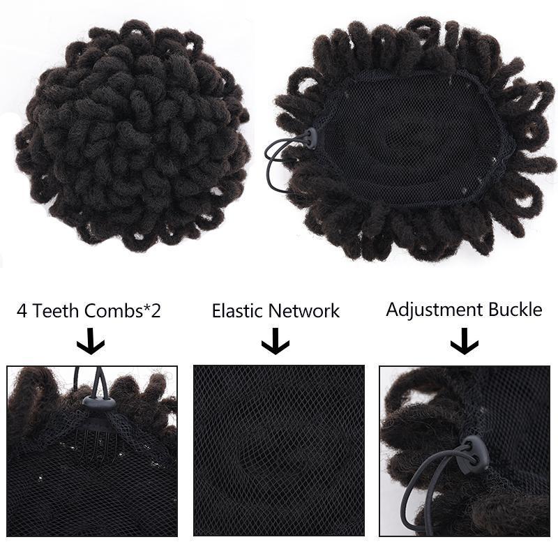 White Smoke Urban Hiphop Dreadlock Bun - Street Culture (African Kinky Scrunchie) Hair Extension