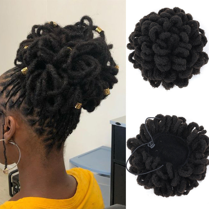 Black Urban Hiphop Dreadlock Bun - Street Culture (African Kinky Scrunchie) Hair Extension