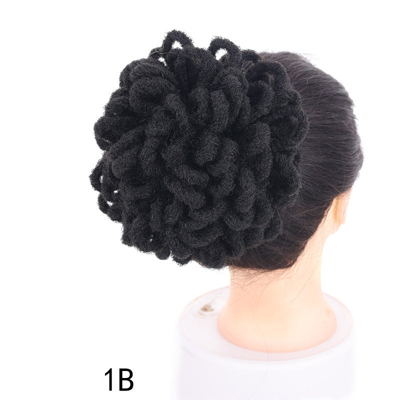 White Smoke Urban Hiphop Dreadlock Bun - Street Culture (African Kinky Scrunchie) Hair Extension