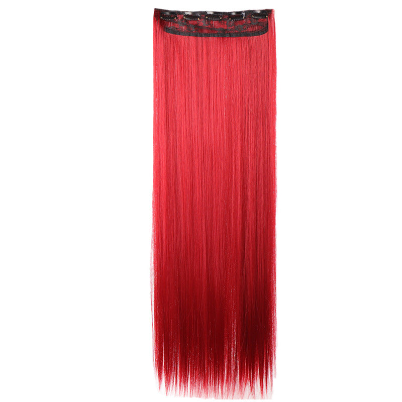 Maroon Ultra-Sleek 5-Clip Seamless Extension - Everyday Essentials (Long Straight Hair) Hair Extension