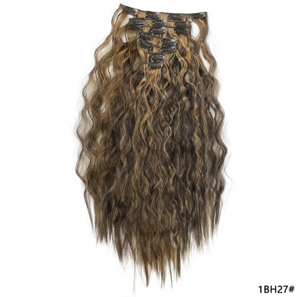 White Smoke Dynamic 7-Piece Corn Perm Extension - Retro Wave (Water Wave Texture) Hair Extension