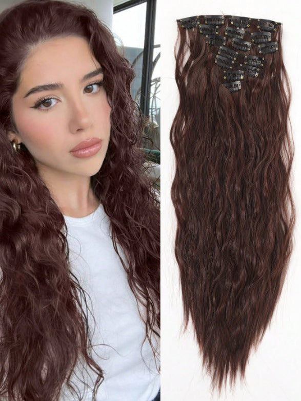 Dark Slate Gray Dynamic 7-Piece Corn Perm Extension - Retro Wave (Water Wave Texture) Hair Extension