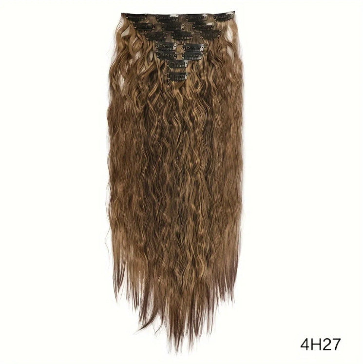 White Smoke Dynamic 7-Piece Corn Perm Extension - Retro Wave (Water Wave Texture) Hair Extension