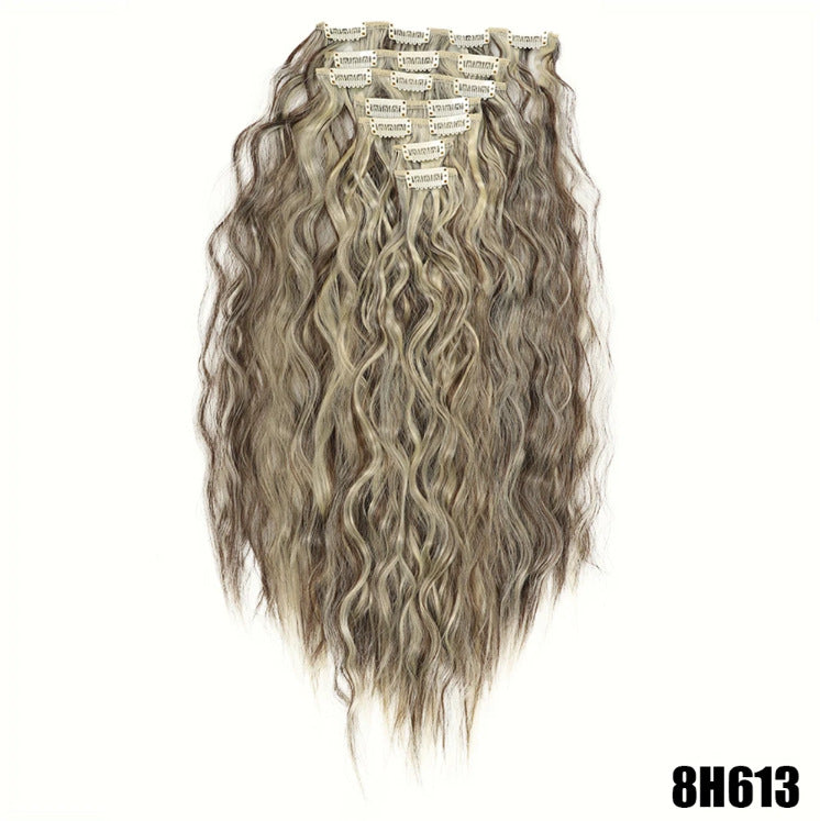 White Smoke Dynamic 7-Piece Corn Perm Extension - Retro Wave (Water Wave Texture) Hair Extension